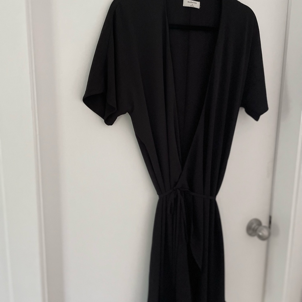 Babaton Wallace Black Wrap Dress